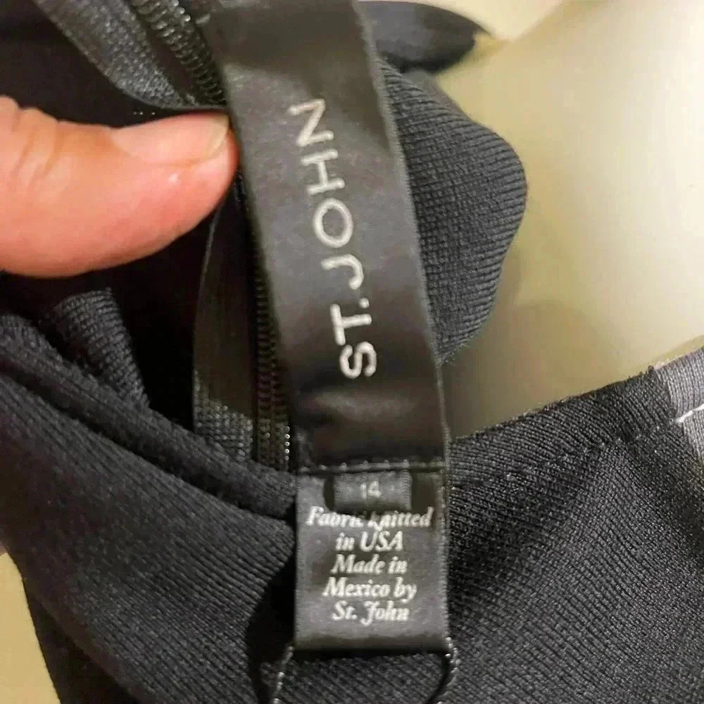 ST.John Cavier multi gorgeous dress,new with a tag black, pink & cream stripes - Picture 15 of 16